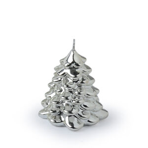 1140164 HERVIT CANDELA ALBERO ARGENTO METALLIC DIA.8XH9CM 2PZ.