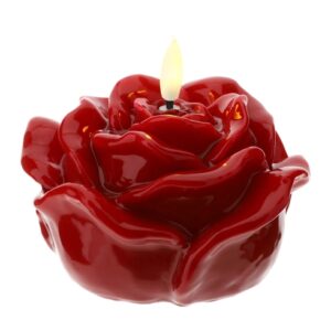 29472 HERVIT CANDELA LED ROSA LACCATA ROSSA 12X8CM