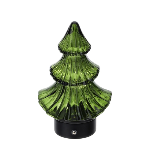 29674 HERVIT LAMPADA LED ALBERO VETRO VERDE 13XH21CM