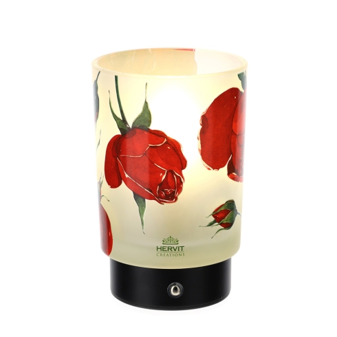 29694 HERVIT LAMPADA VETRO ROSE BACCARAT DIA.10X15CM