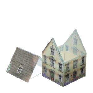 29938 HERVIT CONT. CANDELA VETRO COTTAGE GIALLO 9X9X13CM