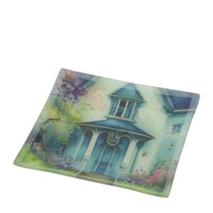 29970 HERVIT PIATTO VETRO COTTAGE BLU 20X20CM