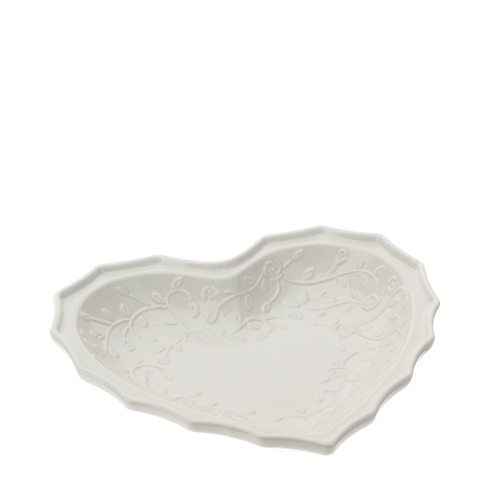 30028 HERVIT PIATTO CUORE PORCELLANA ROMANCE 21X20CM